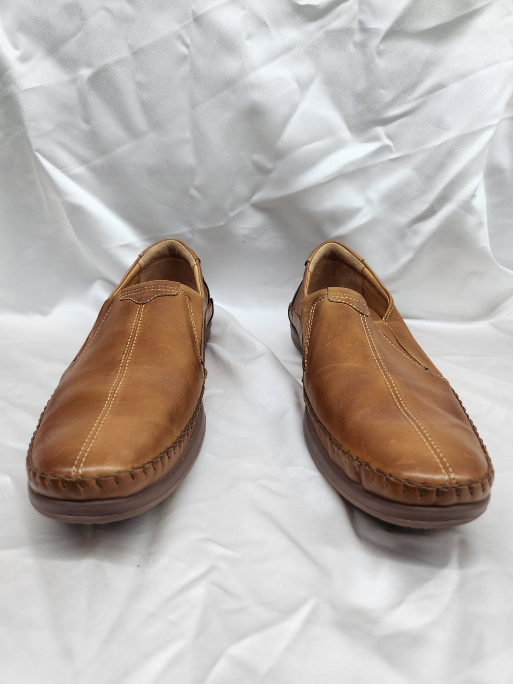 PIKOLINOS Men's Brown Leather Slip-On Moccasins